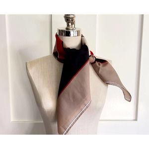 Vintage Laurenti Roma Handrolled Geometric Pattern Scarf